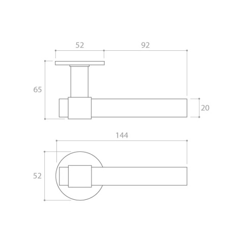 Klamka Allure Slim mosiądz matowy na rozecie okrągłej Corona