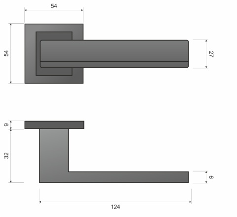Klamka Platon KPL 200 tytan na rozecie kwadratowej Infinity Line
