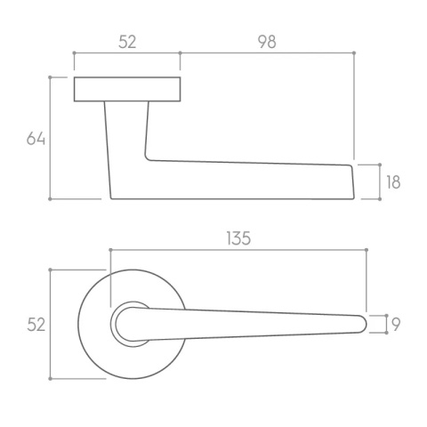 Klamka Arrow chrom szczotkowany na rozecie okrągłej Corona