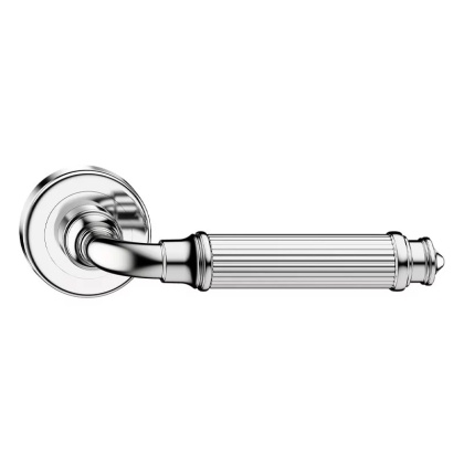 Klamka Aria R CL chrom błyszczący na rozecie okrągłej Corona