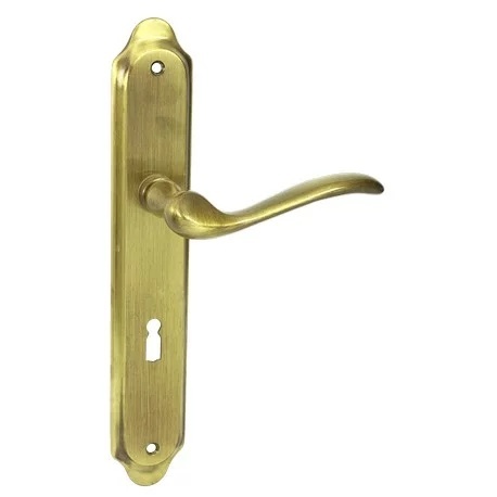 Klamka Tuluza M3 brąz grafiatto długi szyld na klucz rozstaw 72 mm Domino