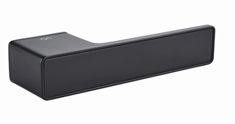 Klamka Genova Privato RT KGEA B00/MG00 HB czarna na szyldzie prostokątnym z ukrytą szybką blokadą Infinity Line