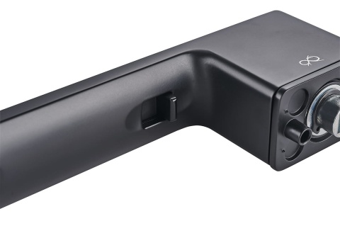 Klamka Genova Privato RT KGEA B00/MG00 HB czarna na szyldzie prostokątnym z ukrytą szybką blokadą Infinity Line