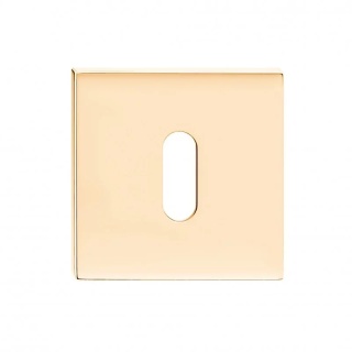 Rozeta kwadratowa Slim mosiądz błyszczący PVD klucz