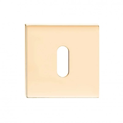 Rozeta kwadratowa Slim mosiądz błyszczący PVD klucz