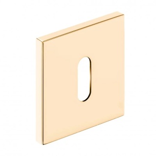 Rozeta kwadratowa Slim mosiądz błyszczący PVD klucz