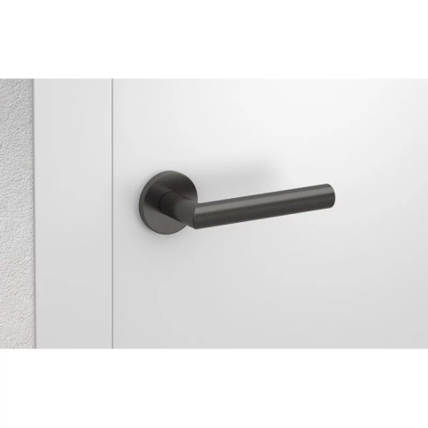 Klamka Elle Slim gunmetal na rozecie okrągłej Corona