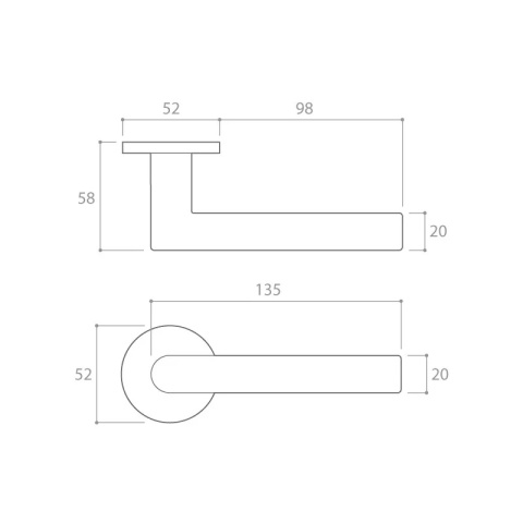 Klamka Elle Slim mosiądz matowy na rozecie okrągłej Corona