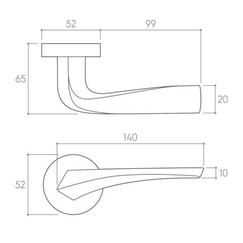 Klamka Flow chrom szczotkowany na rozecie okrągłej Corona