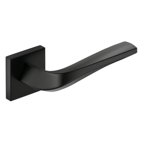 Klamka Flow czarna na rozecie kwadratowej Corona