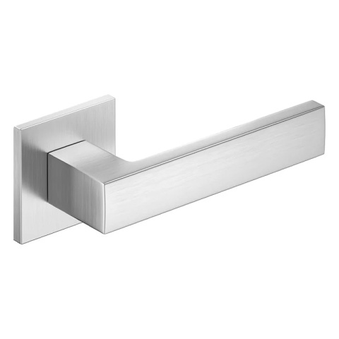 Klamka Focus Slim chrom szczotkowany na rozecie kwadratowej Corona