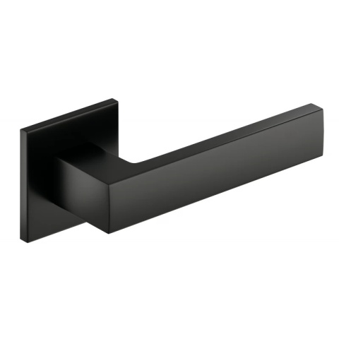 Klamka Focus Slim czarna na rozecie kwadratowej Corona