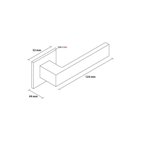 Klamka Focus Slim mosiądz błyszczący PVD na rozecie kwadratowej Corona