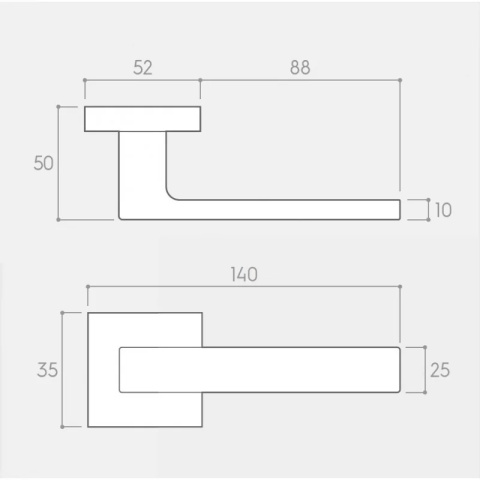 Klamka Focus chrom na rozecie kwadratowej Corona