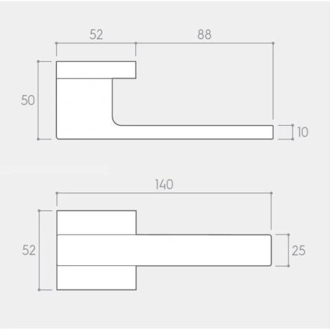 Klamka Grand mosiądz błyszczący PVD na rozecie kwadratowej Corona