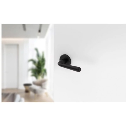 Klamka Handy R CL czarna na rozecie okrągłej Corona