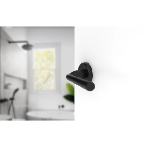 Klamka Handy R CL czarna na rozecie okrągłej Corona