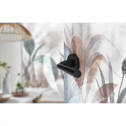 Klamka Handy R CL czarna na rozecie okrągłej Corona