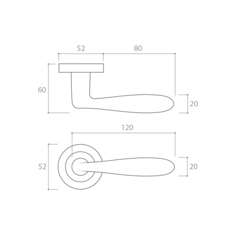 Klamka Handy R CL mosiądz błyszczący PVD na rozecie okrągłej Corona