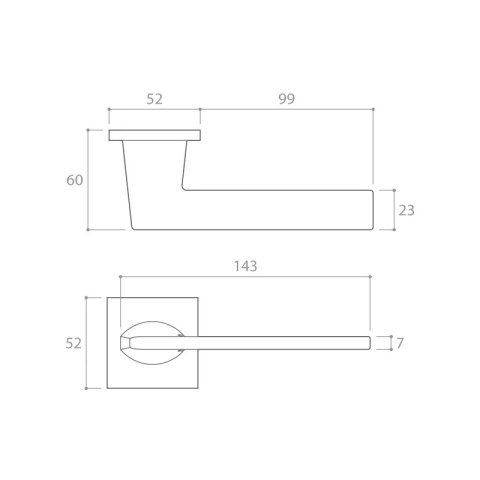 Klamka Harmony Slim czarna na rozecie kwadratowej Corona