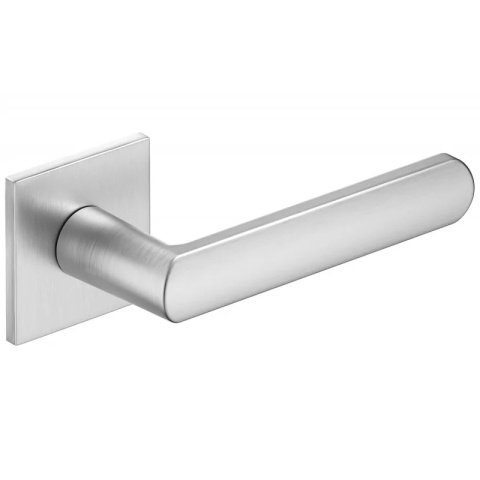 Klamka Icona Q Slim chrom szczotkowany na rozecie kwadratowej Corona