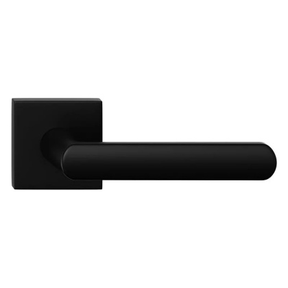 Klamka Icona Q Slim czarna na rozecie kwadratowej Corona