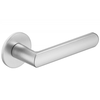 Klamka Icona R Slim chrom szczotkowany na rozecie okrągłej Corona