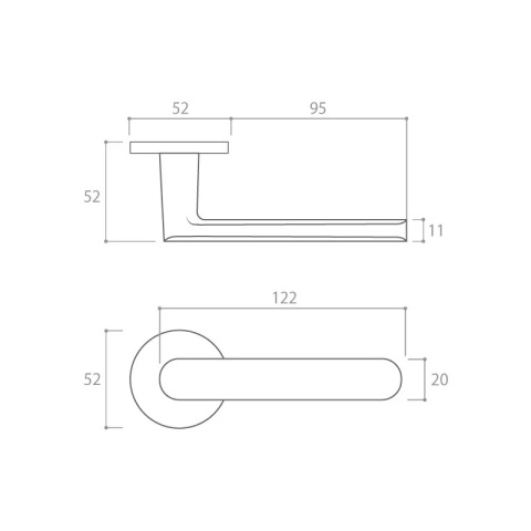 Klamka Icona R Slim czarna na rozecie okrągłej Corona