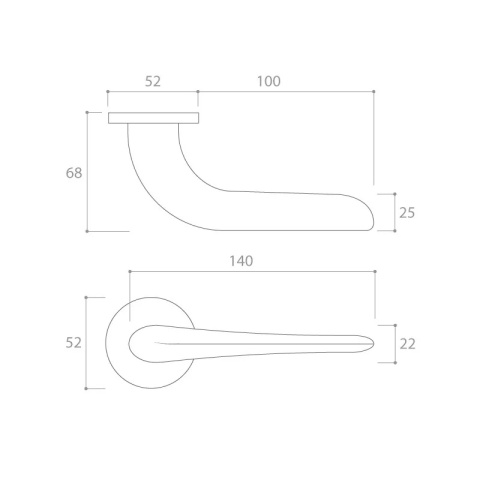Klamka Moon Slim mosiądz błyszczący PVD na rozecie okrągłej Corona