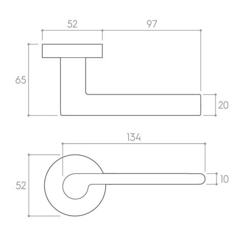 Klamka Pandora chrom szczotkowany na rozecie okrągłej Corona