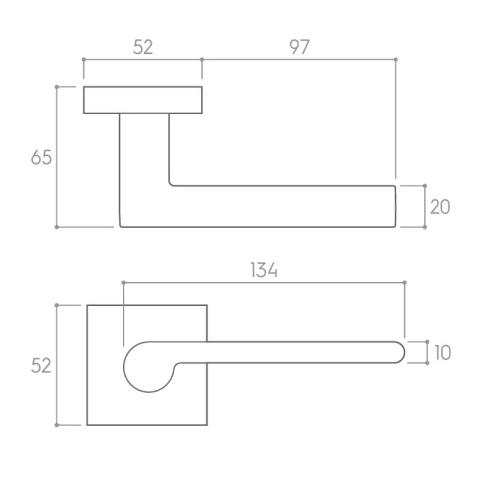 Klamka Pandora czarna na rozecie kwadratowej Corona