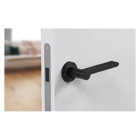 Klamka Pandora czarna na rozecie okrągłej Corona