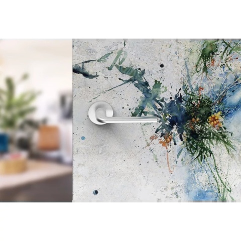 Klamka Scandi Slim chrom szczotkowany na rozecie okrągłej Corona