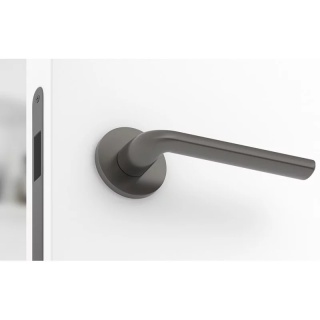 Klamka Scandi Slim gunmetal na rozecie okrągłej Corona