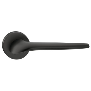 Klamka Soft czarna na rozecie okrągłej Corona