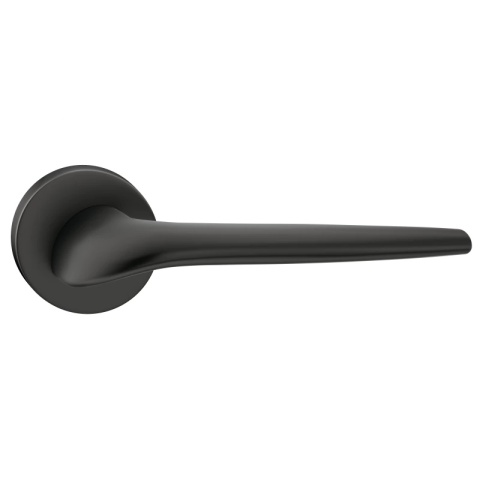 Klamka Soft czarna na rozecie okrągłej Corona