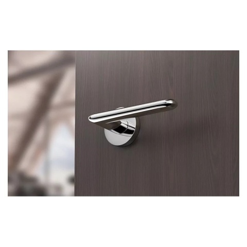 Klamka Spark chrom błyszczący na rozecie okrągłej Corona