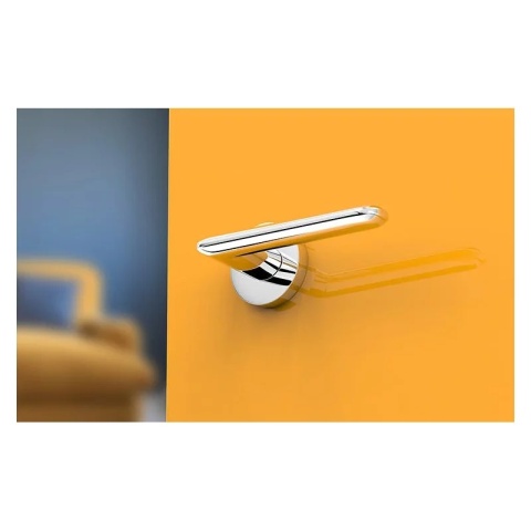 Klamka Spark chrom błyszczący na rozecie okrągłej Corona