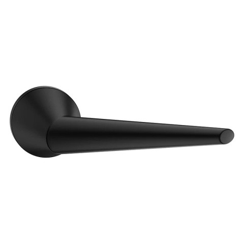 Klamka Unica Slim czarna na rozecie okrągłej Corona