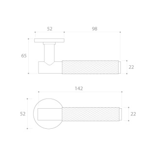 Klamko Gałka Time R Slim ruchoma lewa czarna na rozecie okrągłej Corona