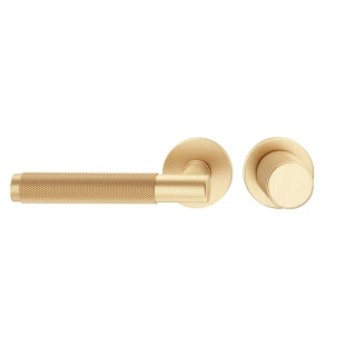 Klamko Gałka Time R Slim stała lewa mosiądz matowy na rozecie okrągłej Corona