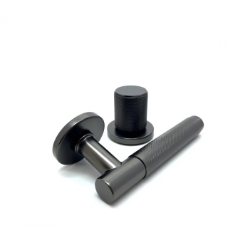 Klamko Gałka Time R Slim stała prawa gunmetal na rozecie okrągłej Corona