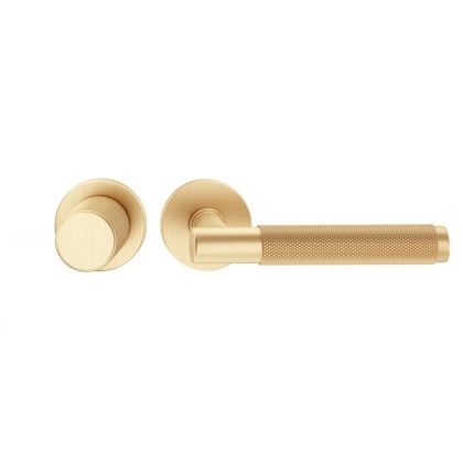 Klamko Gałka Time R Slim stała prawa mosiądz matowy na rozecie okrągłej Corona